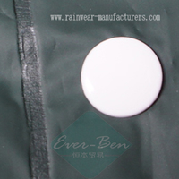 Green EVA hooded rain poncho button